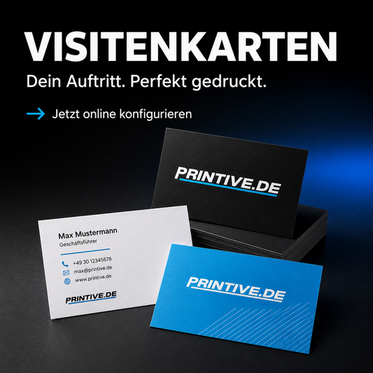 Visitenkarten 85 × 55 mm – beidseitig auf 300 g/m² Glanz/Matt