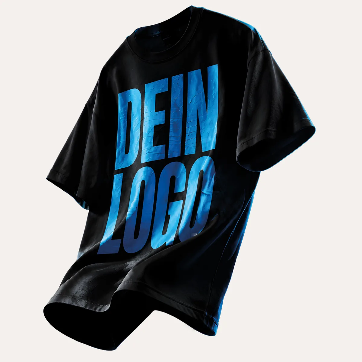 Schwarzes T-Shirt mit großem Logo-Druck – Textildruck von PRINTIVE