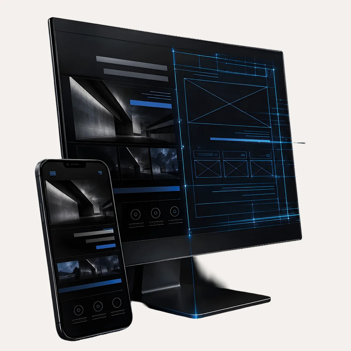 Responsive Website auf Monitor und Smartphone – Webdesign von PRINTIVE